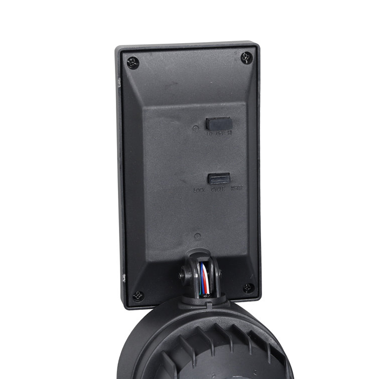 Black Solar Powered Adjustable LED Garden Spotlights, Set of 2