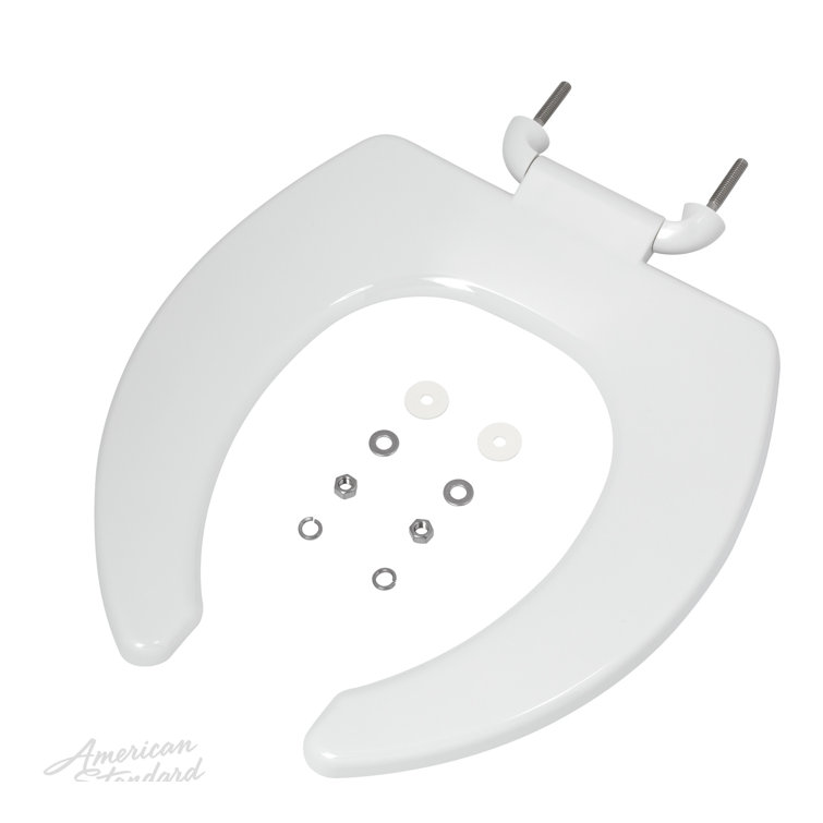 White Elongated Open Front Toilet Seat