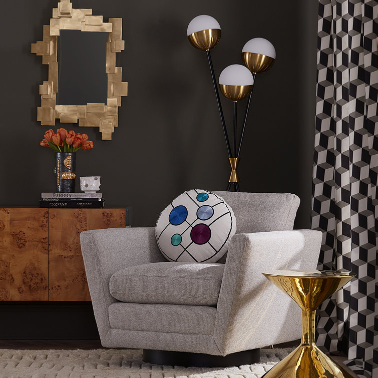 Antique Brass Geometric Puzzle Accent Mirror