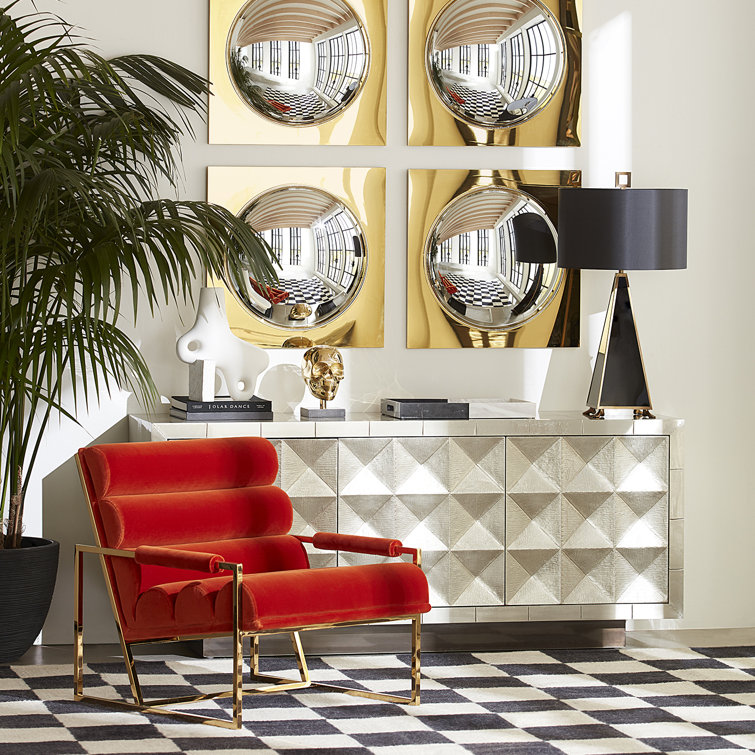 Polished Brass Square Convex Accent Mirror