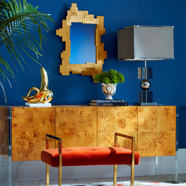 Antique Brass Geometric Puzzle Accent Mirror