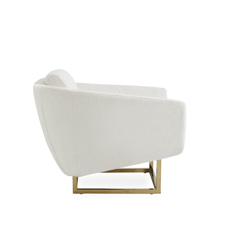Olympus Oatmeal Velvet Round Arm 2-Seater Settee