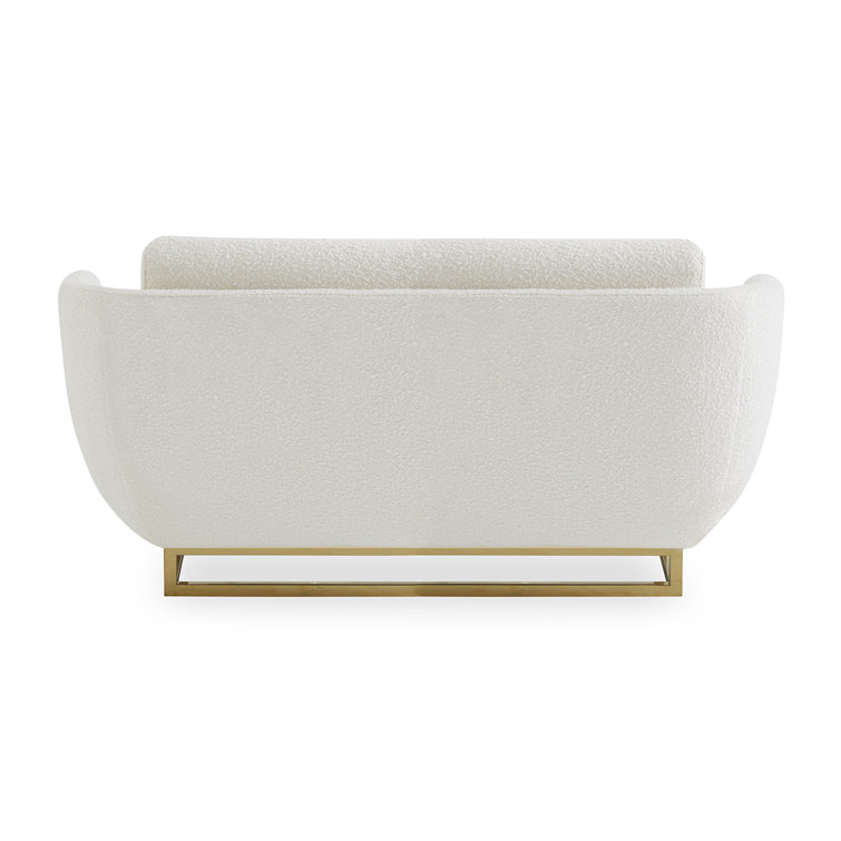 Olympus Oatmeal Velvet Round Arm 2-Seater Settee