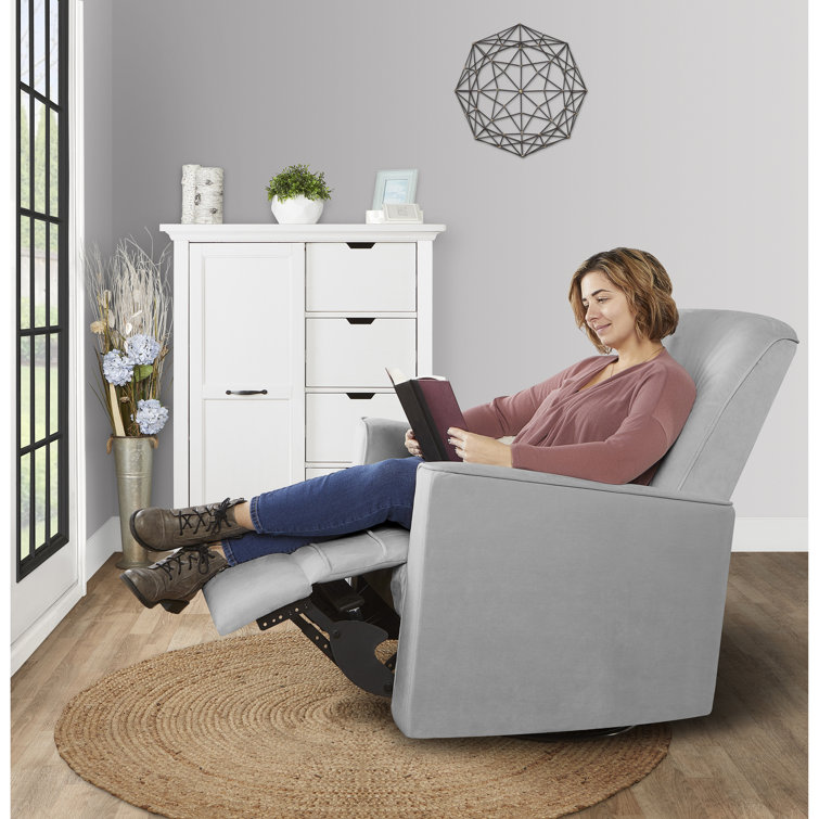 Harlow Deluxe 31" Gray Metal Swivel & Power Recliner with USB
