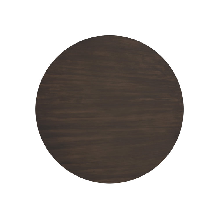 Contemporary Round Grey and Timber Brown Wood Coffee Table