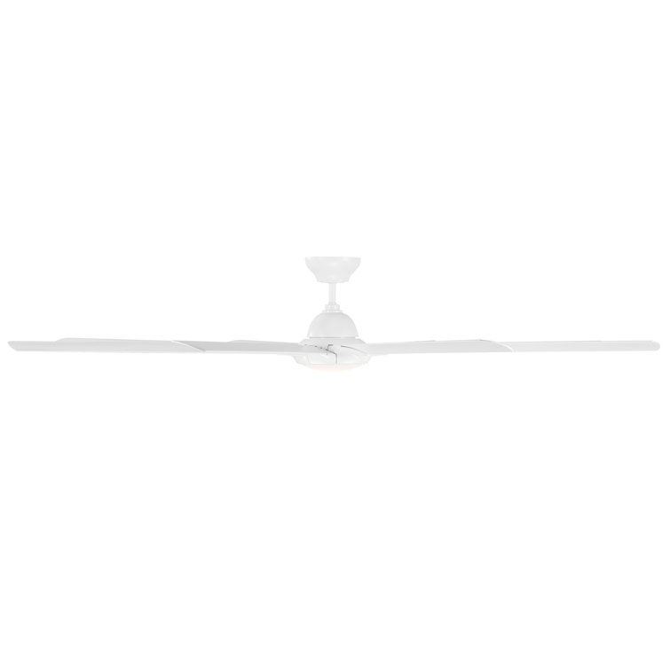 Hydra 96" Matte White Smart Ceiling Fan with LED Light Kit