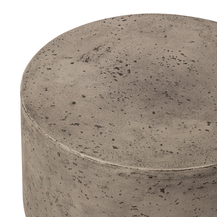Everett Graphite Round Concrete Outdoor Side Table