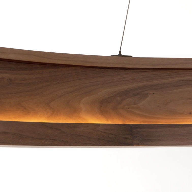 Stockton Contemporary Bronze Drum Chandelier with Walnut Veneer