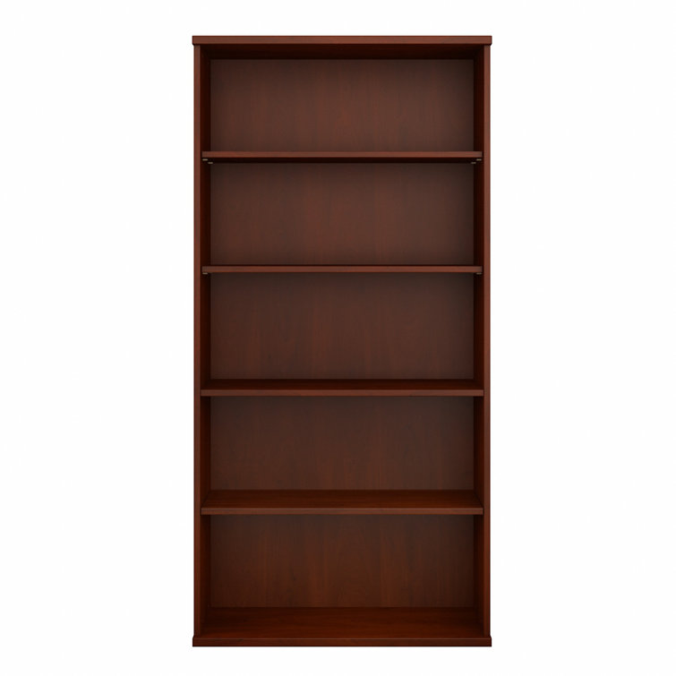 Hansen Cherry 73" Adjustable 5-Shelf Wooden Bookcase