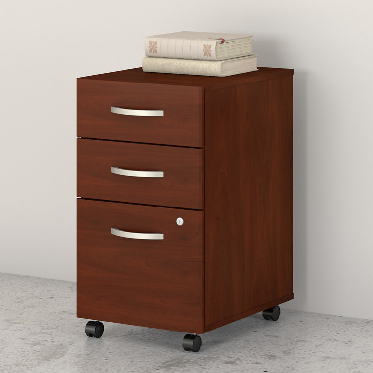 Hansen Cherry 3-Drawer Lockable Mobile Pedestal File Cabinet