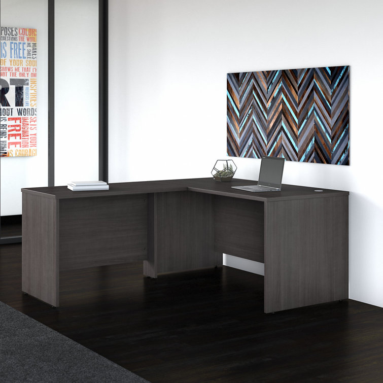 Storm Gray L-Shaped Corner Desk with Return