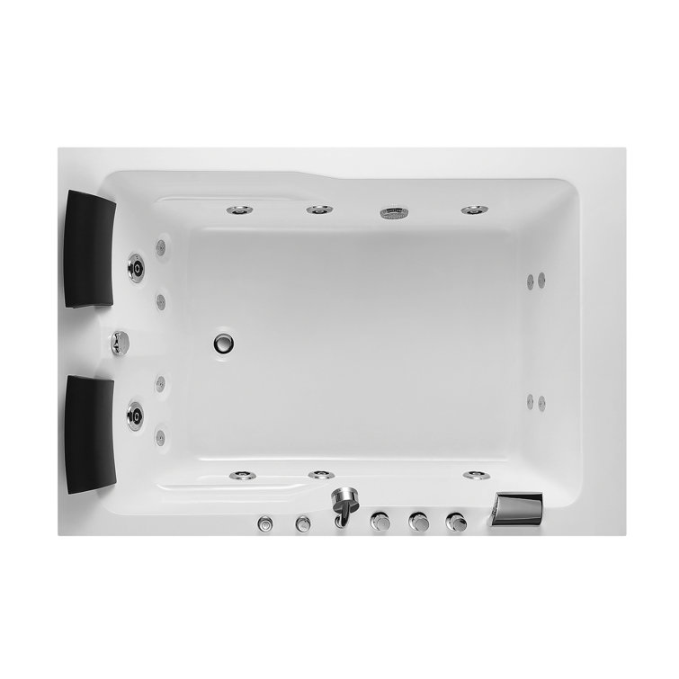 71'' White Acrylic Alcove Whirlpool Bathtub with Jets