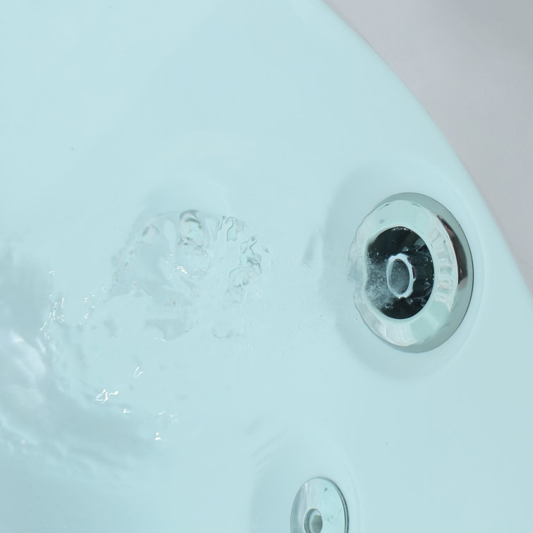 71'' White Acrylic Alcove Whirlpool Bathtub with Jets