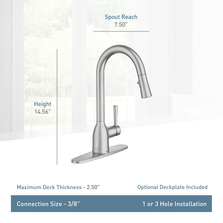 Chrome High Arc Single Handle Kitchen Faucet with Pull-Down Spray