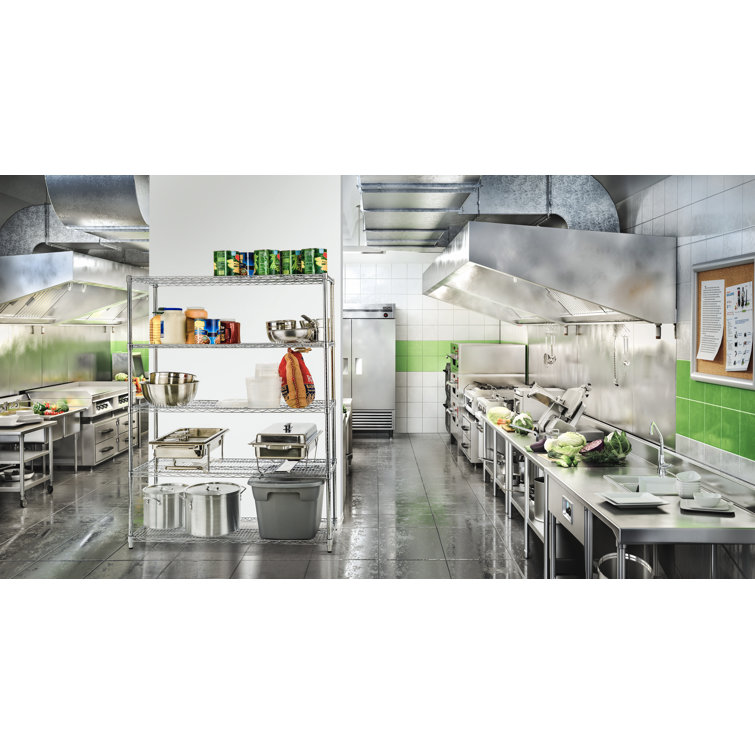 UltraDurable 5-Tier Chrome Steel Wire Shelving with Wheels