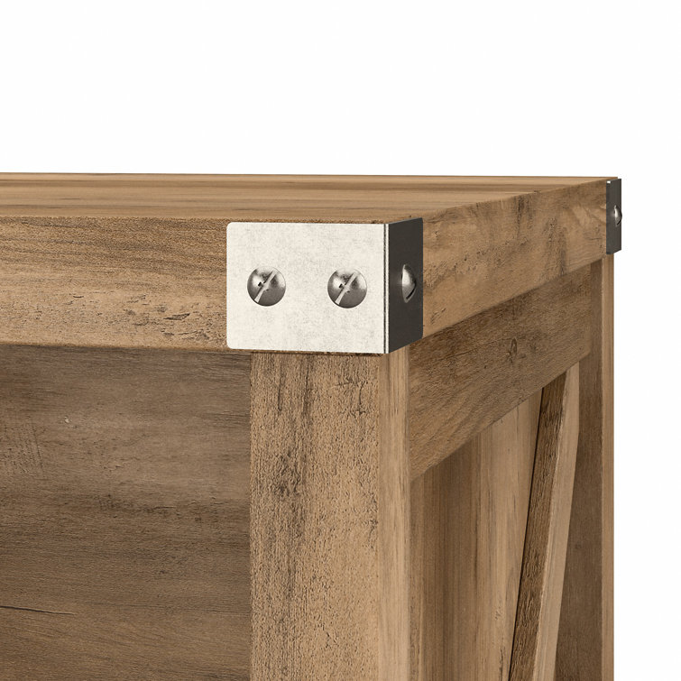 Modern Farmhouse Reclaimed Pine L-Shaped Desk with Storage