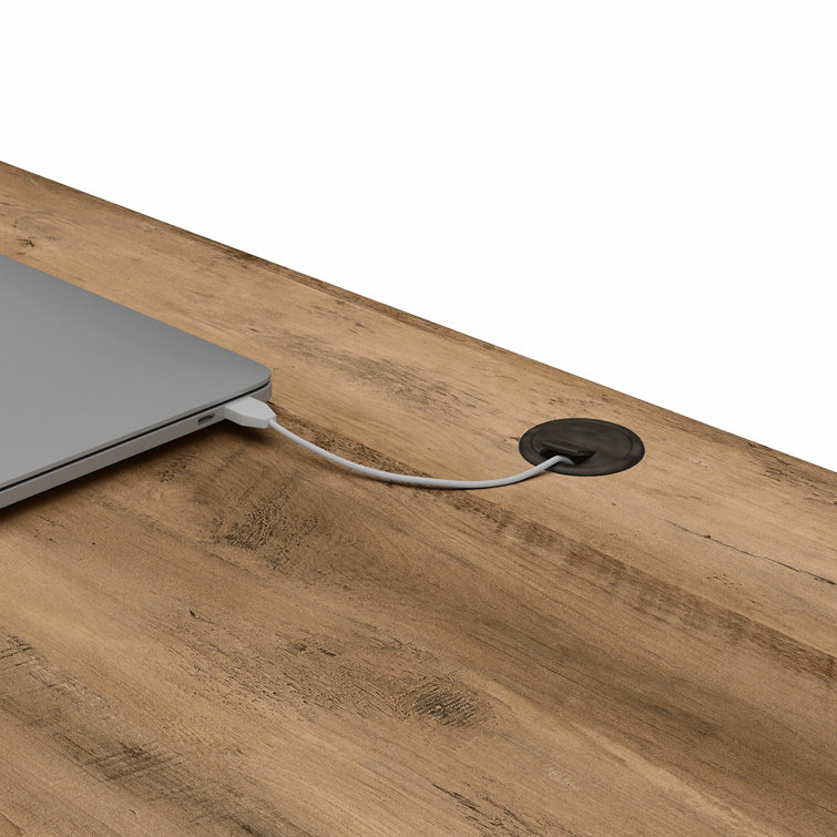 Modern Farmhouse Reclaimed Pine L-Shaped Desk with Storage