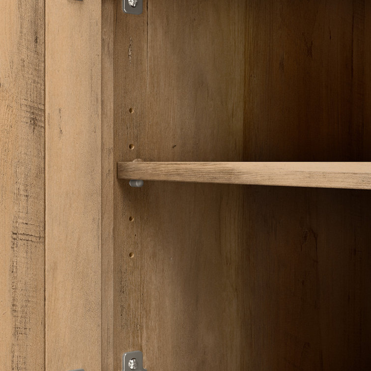 Modern Farmhouse Reclaimed Pine L-Shaped Desk with Storage