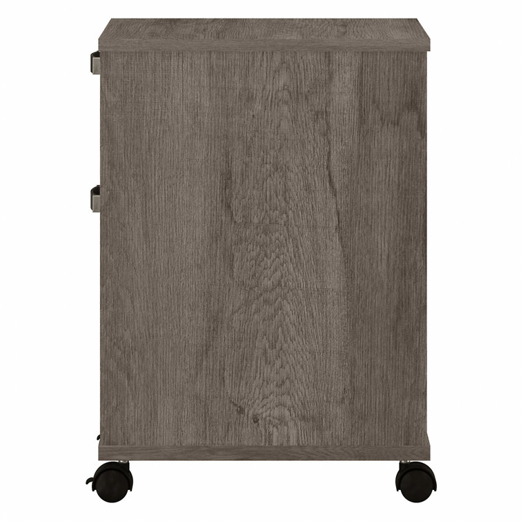 Restored Gray 2-Drawer Mobile Filing Cabinet with Lockable Casters