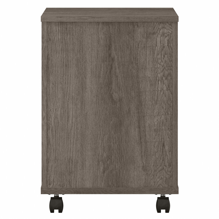 Restored Gray 2-Drawer Mobile Filing Cabinet with Lockable Casters