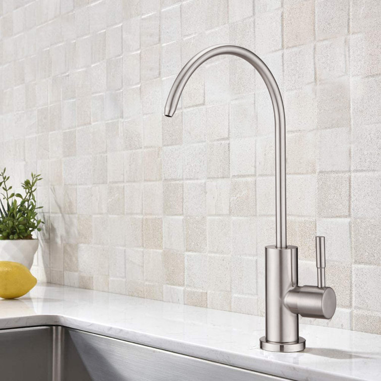 Brushed Nickel High Arc Kitchen Water Filter Faucet