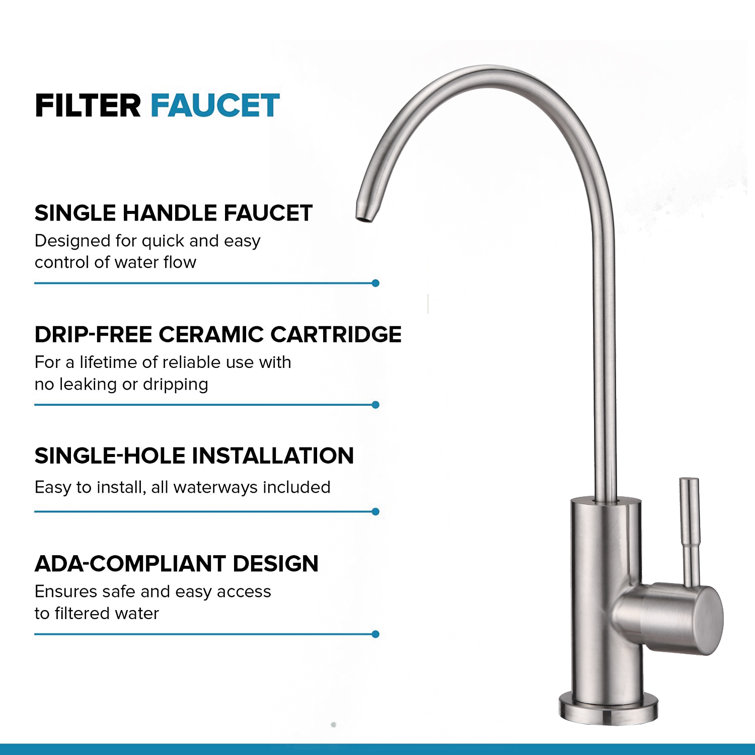 Brushed Nickel High Arc Kitchen Water Filter Faucet