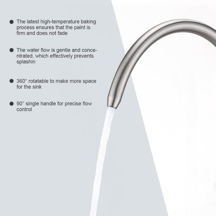 Brushed Nickel High Arc Kitchen Water Filter Faucet