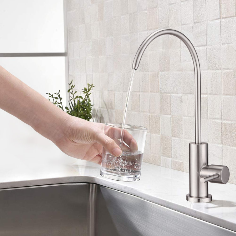 Brushed Nickel High Arc Kitchen Water Filter Faucet