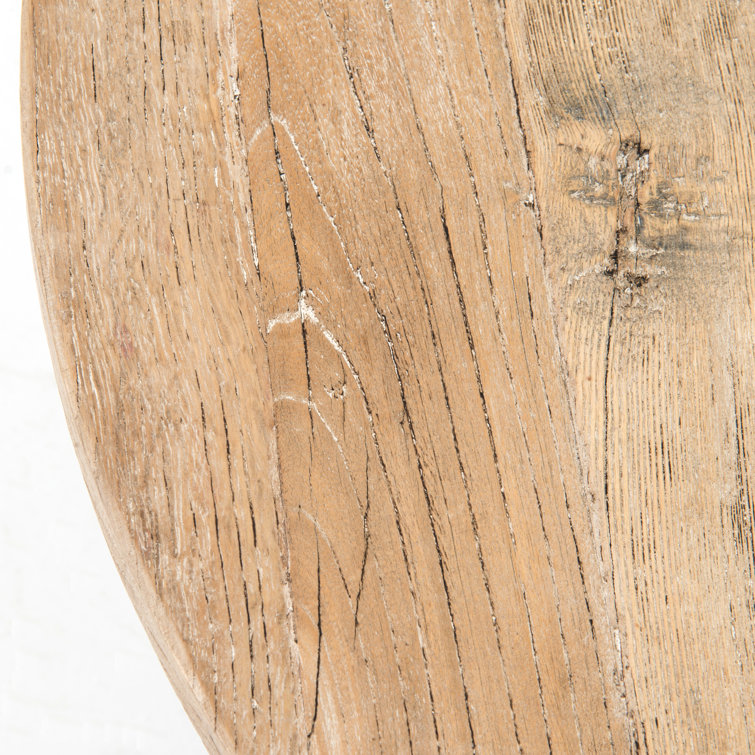 Rustic Brown Round Wood Pedestal Dining Table