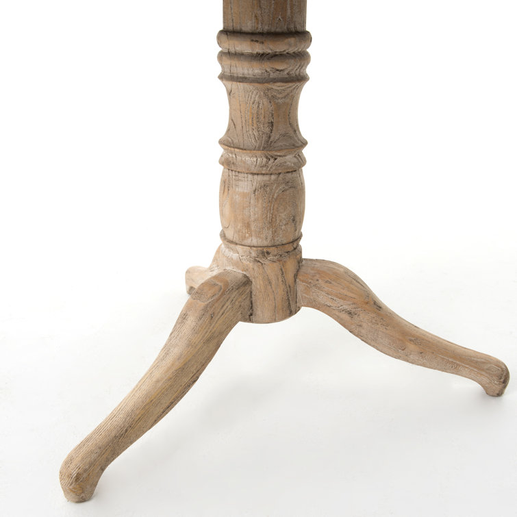 Rustic Brown Round Wood Pedestal Dining Table