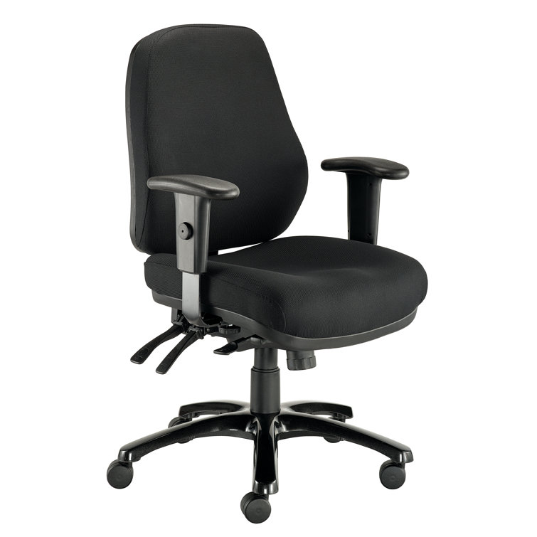 Black Adjustable Swivel Task Chair with Fabric Upholstery