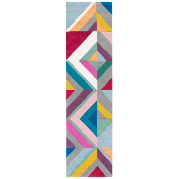 Fifth Avenue Geometric Multicolor Hand-Tufted Wool Runner Rug
