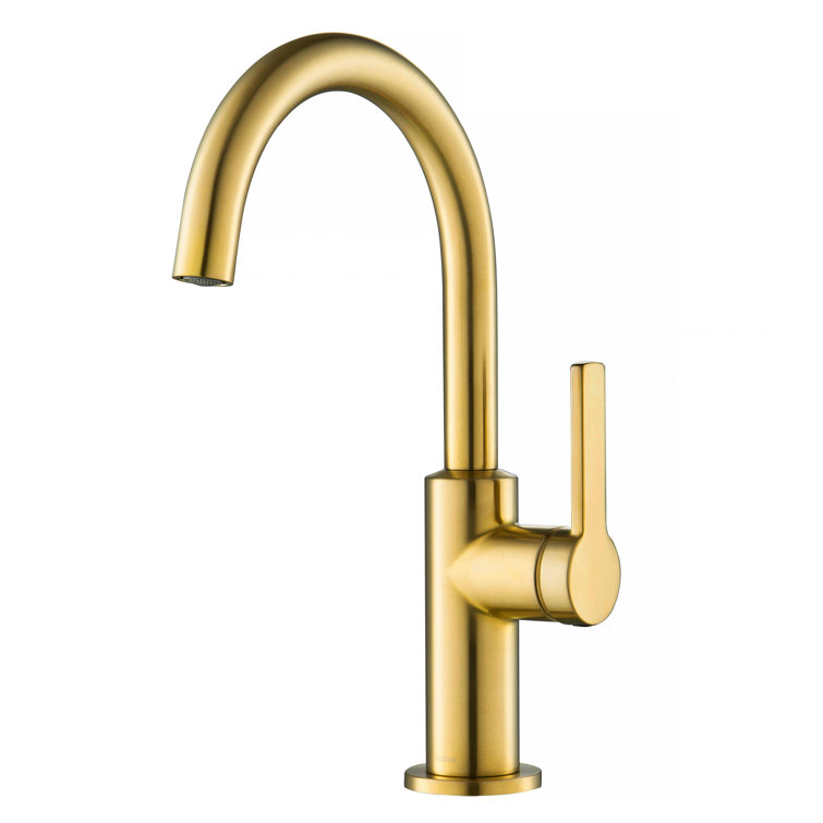 Brushed Brass Single Handle Kitchen Bar Faucet