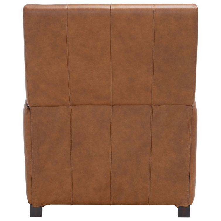 Buddy Contemporary Leather Recliner in Coffee Brown with Birch Wood Legs