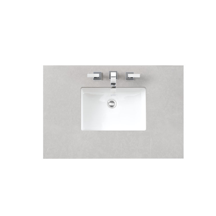 Urban Gray Solid Wood Single Vanity with Porcelain Sink