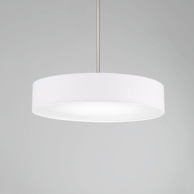 Manhattan Contemporary Brushed Nickel 20" LED Drum Pendant
