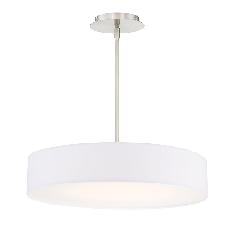 Manhattan Contemporary Brushed Nickel 20" LED Drum Pendant