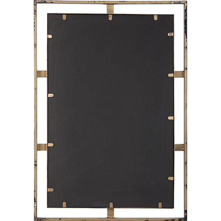 Bronze and Gold Rectangular Metal Vanity Mirror