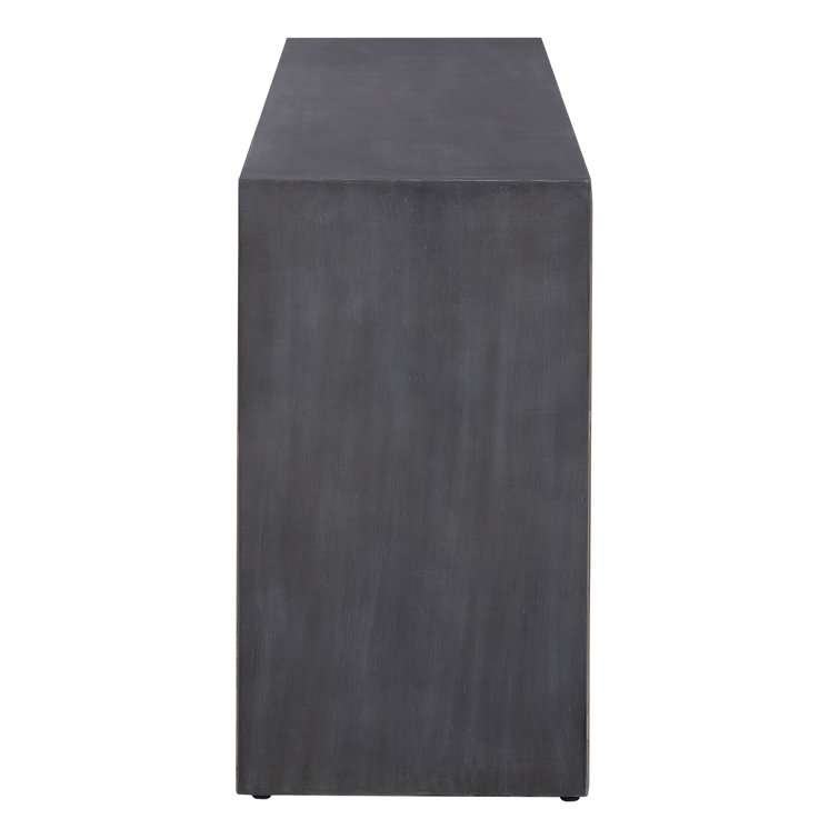 Transitional Gray-Brown Elm and Concrete 72'' Console Table