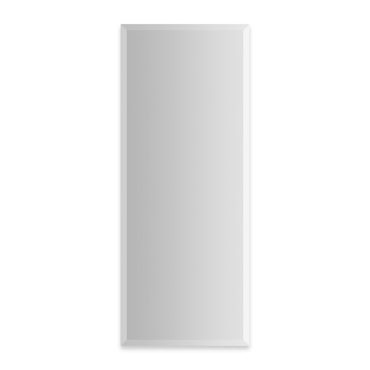 Sleek Beveled Edge Frameless Full-Length Bathroom Mirror