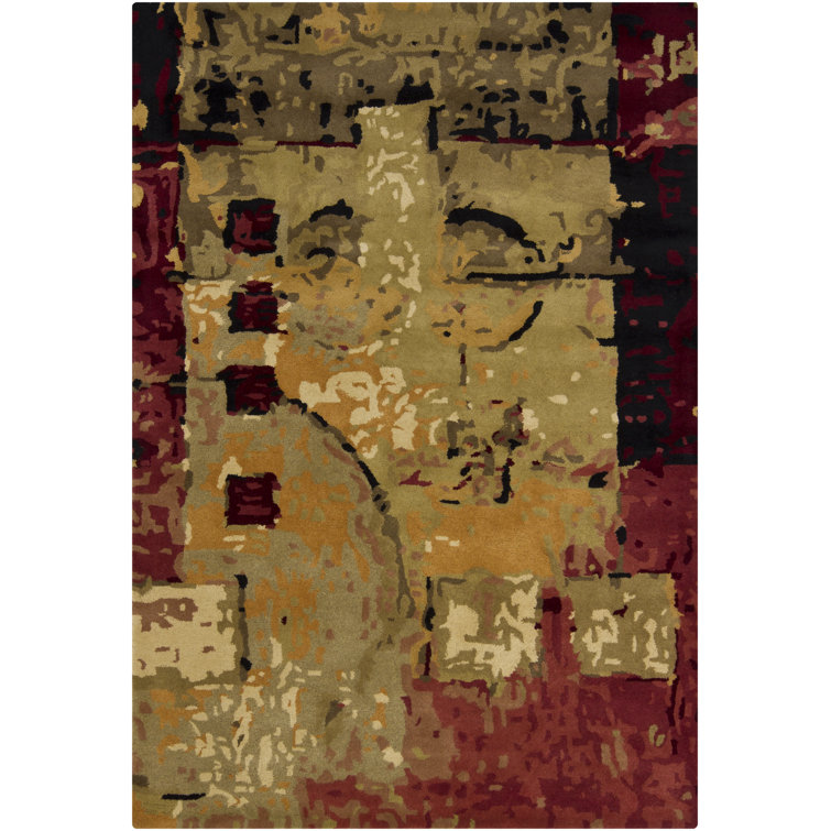 Handmade Red Wool Tufted 5' x 7' Area Rug