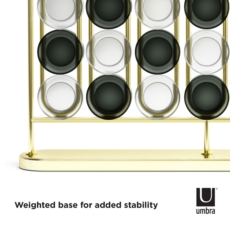 Modern Brass and Frosted Acrylic Connect Four Game