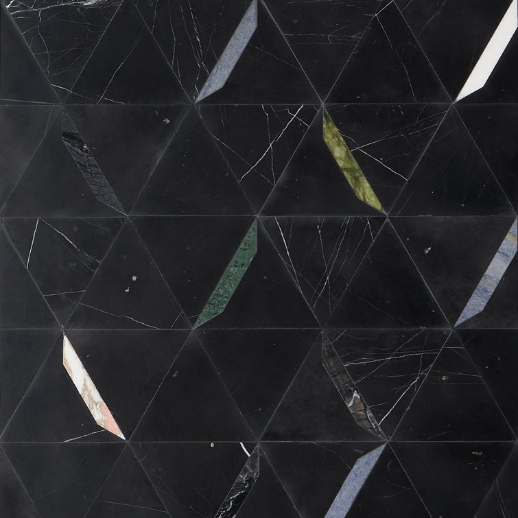 Santana Black Marble Hexagon Mosaic Tile