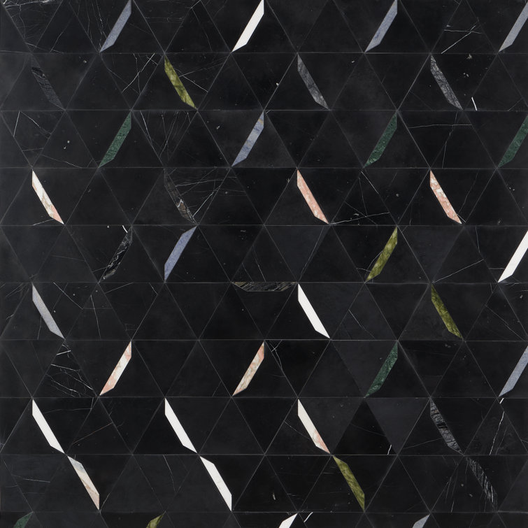 Santana Black Marble Hexagon Mosaic Tile