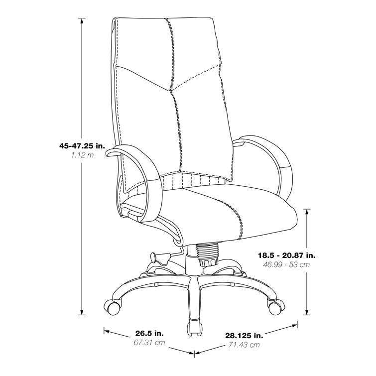 High Back Black Leather Executive Swivel Chair