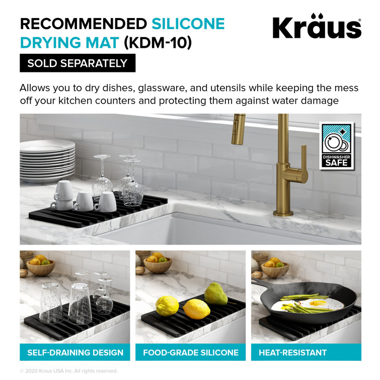 Kore 33" Gunmetal Stainless Steel Farmhouse Sink with Accessories