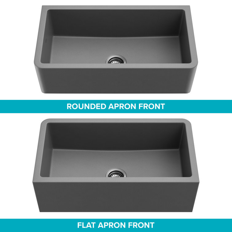 Matte Gray 33" Fireclay Farmhouse Single Bowl Kitchen Sink