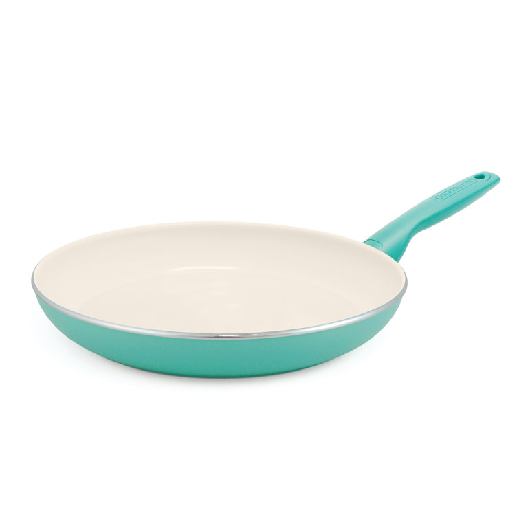 Turquoise 10" Aluminum Ceramic Nonstick Fry Pan with Lid