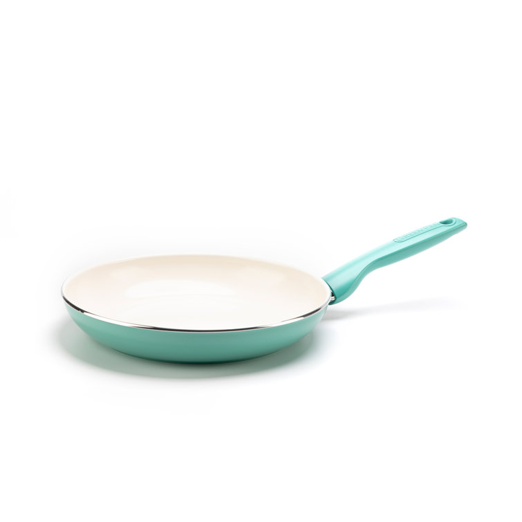 Turquoise 10" Aluminum Ceramic Nonstick Fry Pan with Lid