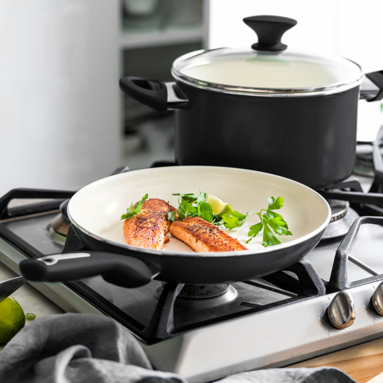 Black 10-Inch Aluminum Nonstick Ceramic Frying Pan